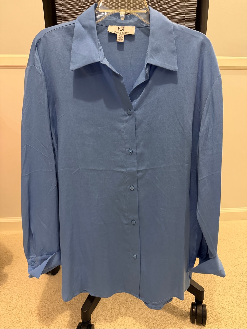 Magaschoni Light Blue Button-Up Dress Shirt